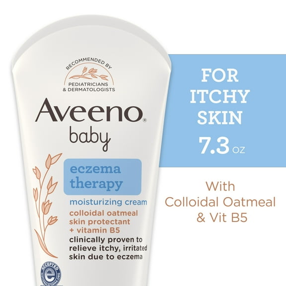 Aveeno Baby Eczema Therapy Moisturizing Body Lotion Cream, Natural Oatmeal, 7.3 oz