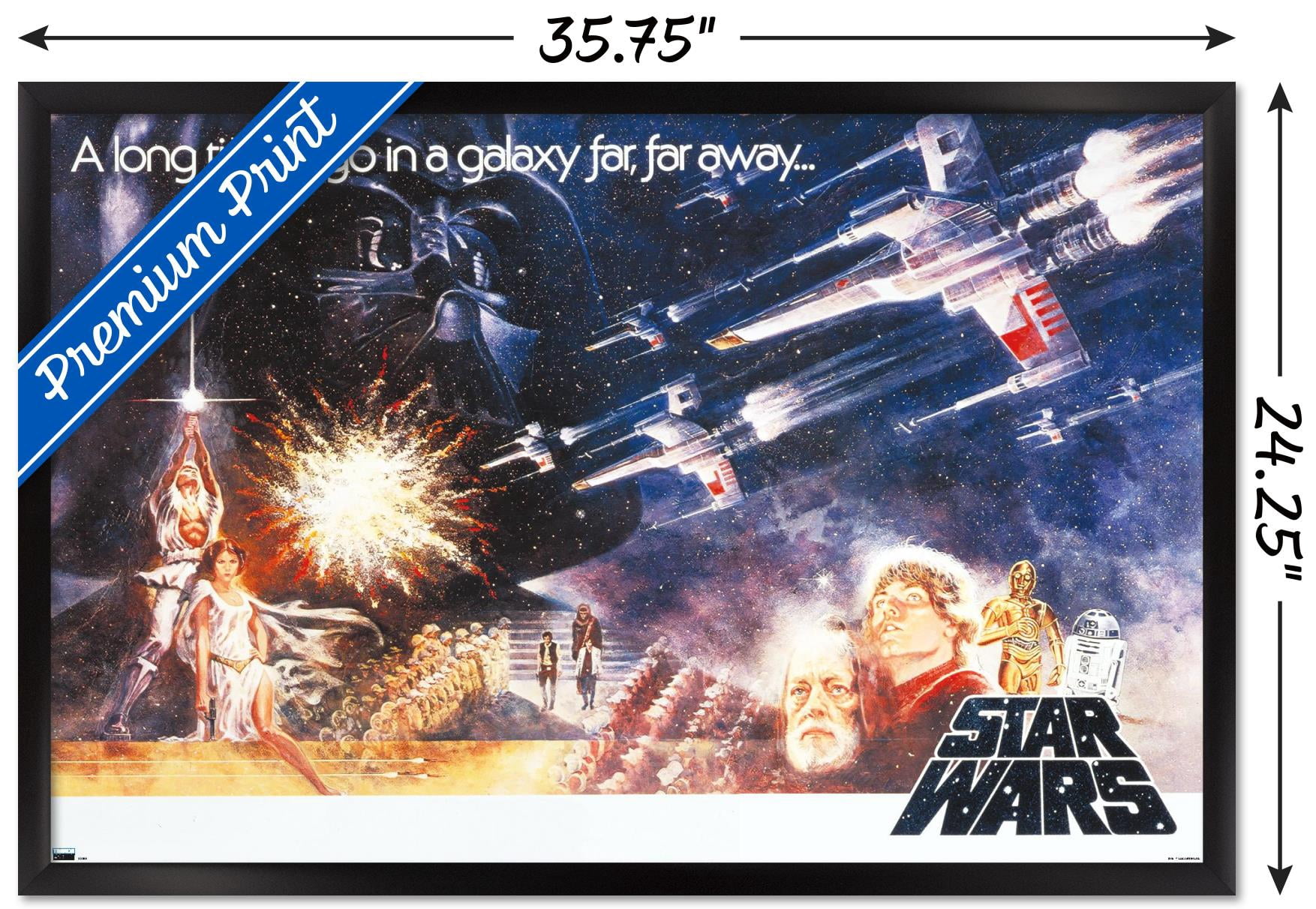Star Wars: A New Hope - Horizontal One Sheet Wall Poster, 22.375" x 34" Framed