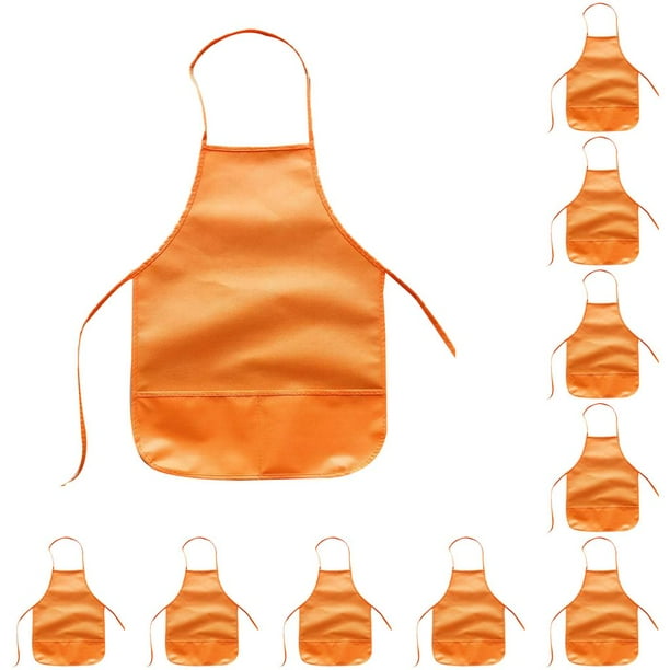 Delantal de pintura Qarigey no tejido naranja 10piezas CBP054742
