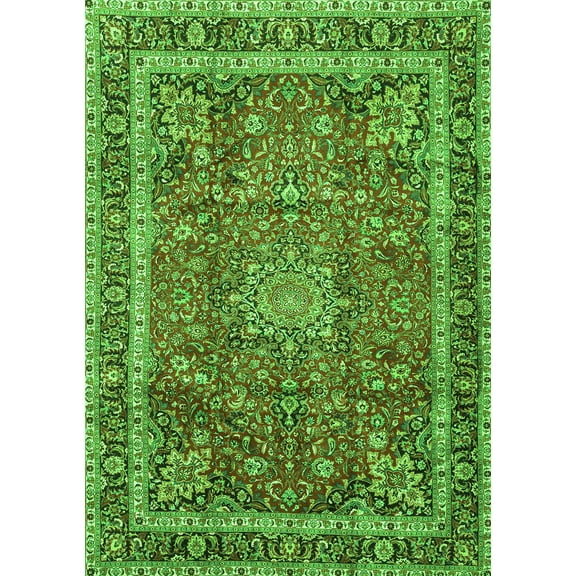 Ahgly Company Indoor Rectangle Persian Green Traditional Area Rugs, 5' x 7'