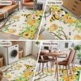 thumbnail image 5 of 3'x5' Area Rugs, Yellow Daisy Gnomes Indoor Outdoor Area Rug for Living Room Bedroom, Pastoral Bees Floral Botanical Beige Washable Bathroom Rugs Kitchen Floor Carpet Mats Home Decor Aesthetic, 5 of 8