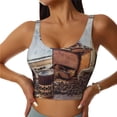 thumbnail image 2 of Lsque Oil Lamp Coffee Beans Printed Women'S Sports Bra, Compression, Moisture Wicking, High-Impact Sports Bra For Women,Supportive sports bra-X-Large, 2 of 9