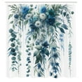 thumbnail image 4 of Ambesonne Blue Shower Curtain, Cold Colored Weeping Flowers, 69"Wx84"L, Laurel Green Sea Blue, 4 of 4