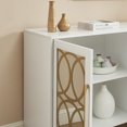 thumbnail image 6 of EDYO LIVING Mirrored Sideboard Buffet Cabinet, Wood Credenza Storage Cabinet with Shelves for Living Room, White, 6 of 7