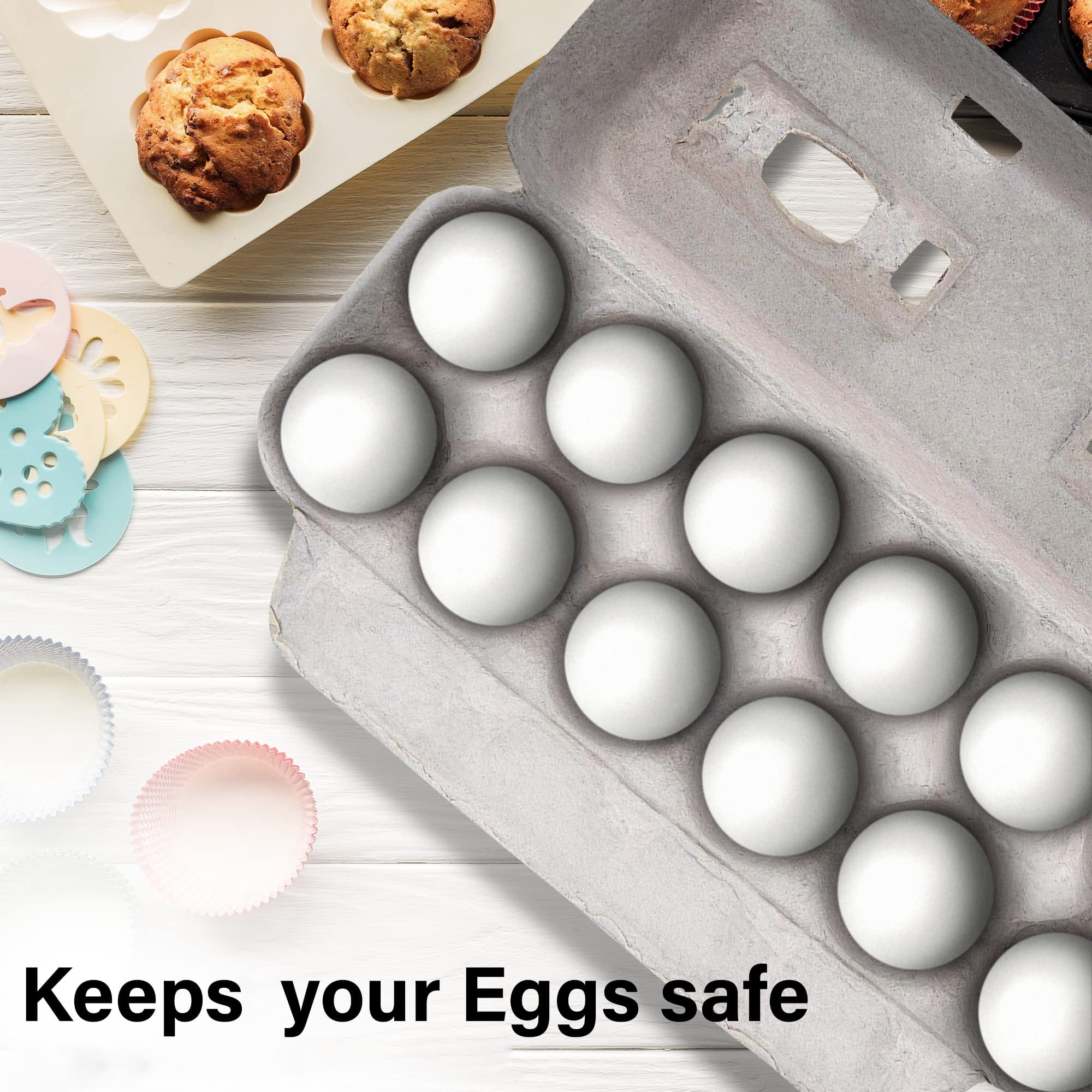 MT Products Blank Natural Pulp Egg Cartons |Hold 12 Large Eggs - Pack of 25