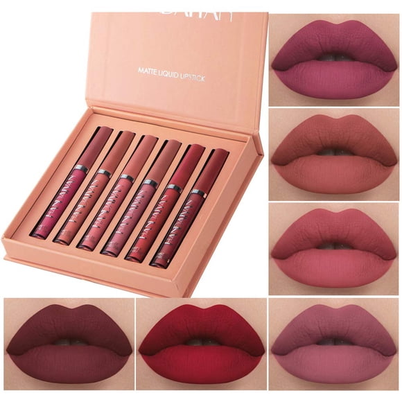 Set de maquillaje BestLand de labiales líquidos mate, 6 piezas (Set A)