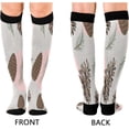 thumbnail image 2 of FREEAMG 1 Pairs Pine Cones and Pine Leaves Compression Socks for Women Men Knee High Stocking for Running,Athletic,Medical, 2 of 7