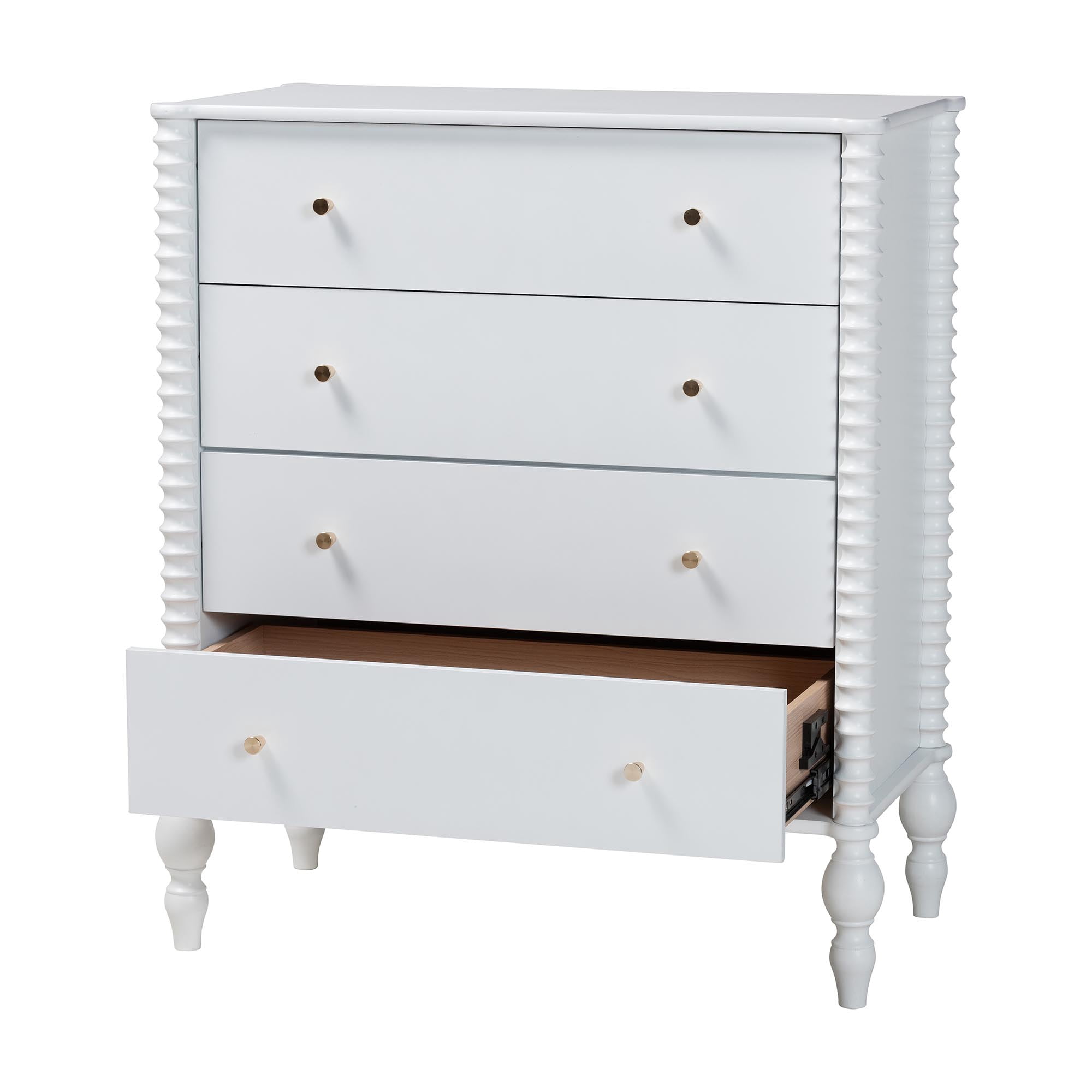 Baxton Studio Callison Farmhouse Chest, 4-Drawer, White