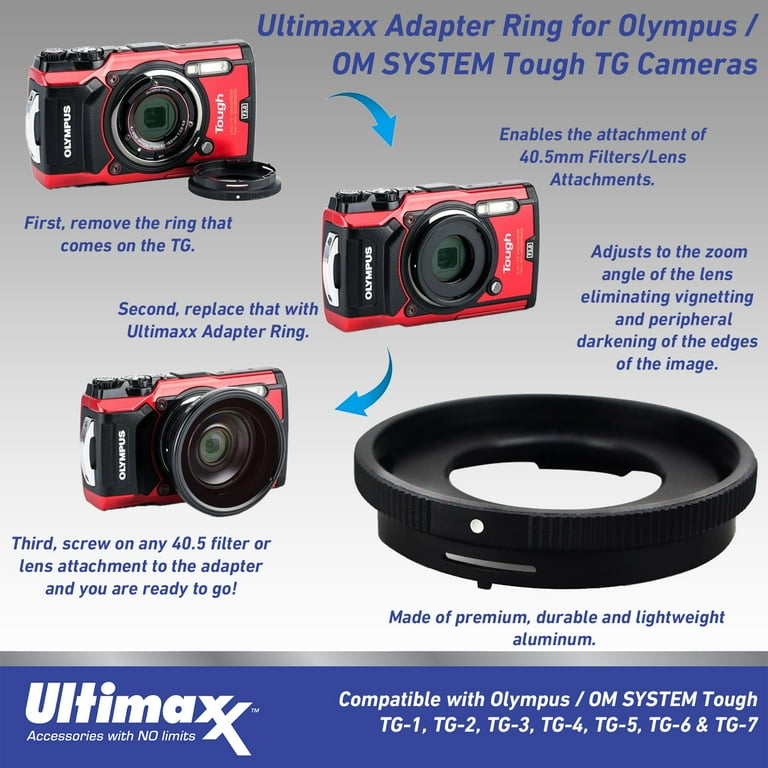 Ultimaxx Tough TG-7 Digital Camera Kit (Red): 64GB Card, 2x Ultimaxx Tough TG-7 Digital Camera Kit (Red): 64GB Card, 2x