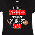 thumbnail image 4 of Inktastic Little Sister and Biggest Fan Baseball Glove and Bat Girls Baby Bodysuit, 4 of 5