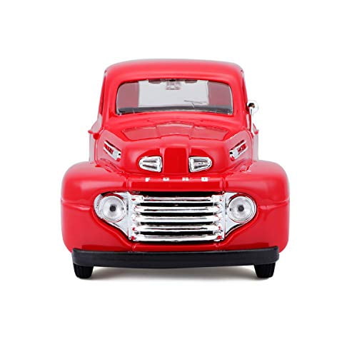 Maisto 1:25 Scale 1948 Ford F-1 Pickup Diecast Truck Vehicle, Colors May Vary [Red/Grey]