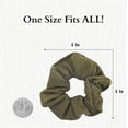 thumbnail image 4 of Motique Accessories Set of 2 Solid Hair Scrunchies for Adult Women and Girls (Olive Green), 4 of 5