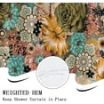 thumbnail image 6 of Boho Floral Waffle Textured Shower Curtain, Weighted Bottom Retro Colorful Paisley Mandala Bohemian Flowers Bathroom Curtain Waterproof Washable Heavy Duty Fabric with 12 Hooks, 72"x 72", 6 of 6