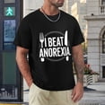 thumbnail image 4 of I Beat Anorexia Trendsetting Men's Cotton Short Sleeve HD Print Tee for Casual T-Shirt Crew Neck Top Black S, 4 of 7