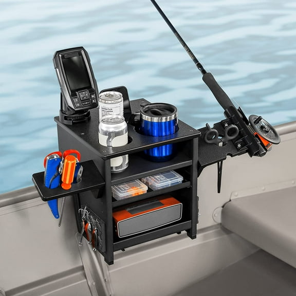 Jon Boat Rod Holder and Storage Organizer - John Boat Accessories for Fishing - Fits Boat Gunnels 2.5" Thick Or Less ONLY – Model: Regular