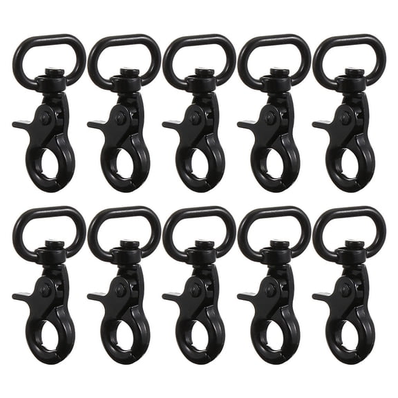 STRANDCHIC Small Alloy Snap Hook Swivel Clasps Lanyard Snap Hook Black 10Pcs