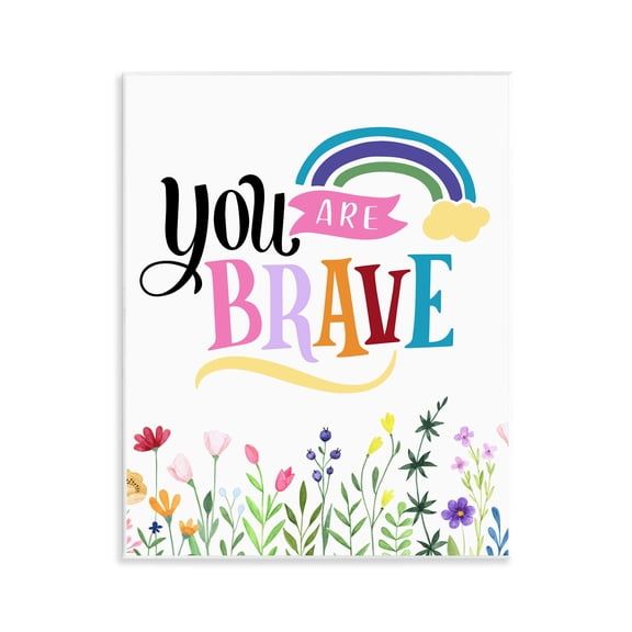 Stupell Industries You Are Brave Encouragement Quotes and Sayings Painting Unframed Art Print Wall Art, 11 x 14