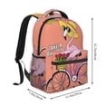 thumbnail image 2 of Fotbe Flamingo Riding a Bicycle Pattern Casual Backpack for School, Travel, and Outdoor Activities - Durable, Lightweight, and Comfortable, 2 of 5