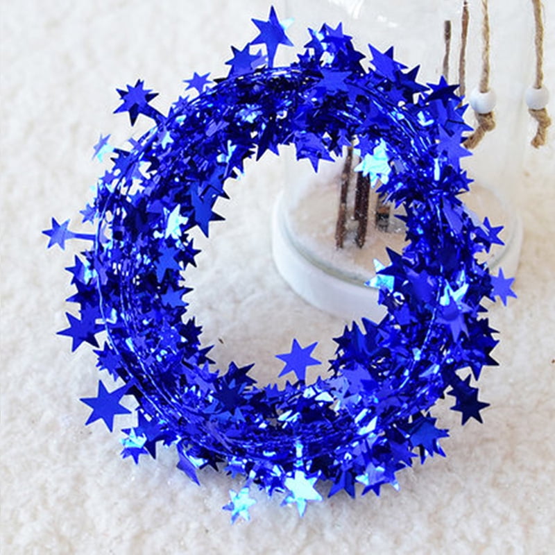 Sparkly Star Tinsel Garlands with Wire for DIY Christmas Tree Decor