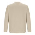 thumbnail image 5 of PEASKJP Men New Sweatshirt Stand Casual Button Solid Color Men Sweatshirt Top(Beige,XXL), 5 of 5