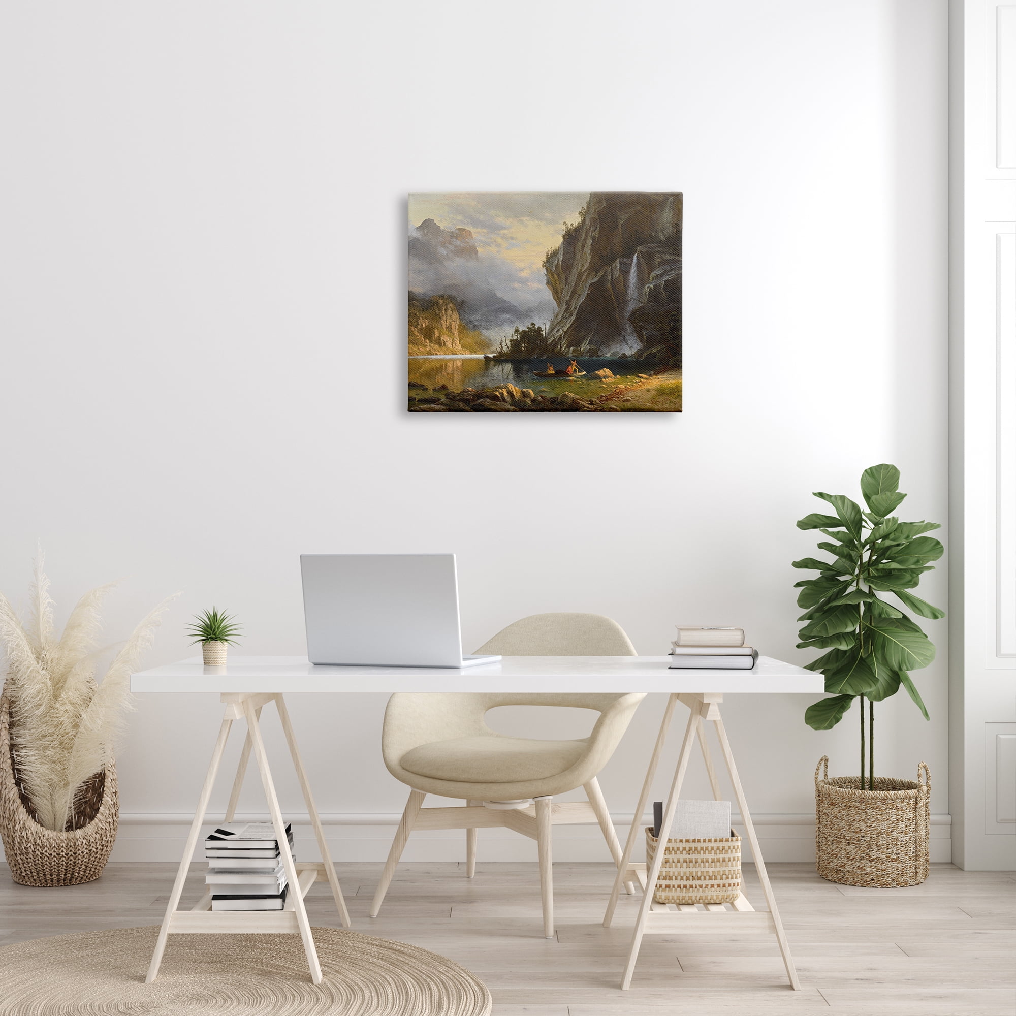 Stupell Industries Indians Spear Fishing Classic Albert Bierstadt Painting Painting Gallery Wrapped Canvas Print Wall Art, Design by one1000paintings