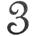 thumbnail image 2 of Spanish Rustic Hammered Wrought Iron Address Number 4 inch 3 (Black), 2 of 4