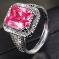 thumbnail image 6 of YYKihy Exquisite Pink Diamond Geometric Square Edge Classic Ring Ladies Jewelry Gift, 6 of 9