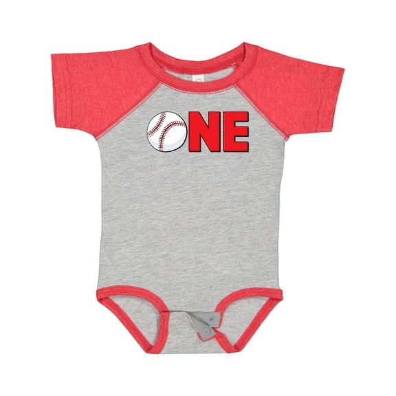 Inktastic One with Baseball Baby's First Birthday Boys or Girls Baby Bodysuit