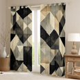 thumbnail image 2 of jejeloiu Vintage Triangle Rhombus Curtains Pack of 2 (42x84 Each),Abstract Geometric Art Curtains Blackout,Beige Black Bedroom Curtains For Kids,Ultra Soft Home Decor, 2 of 6