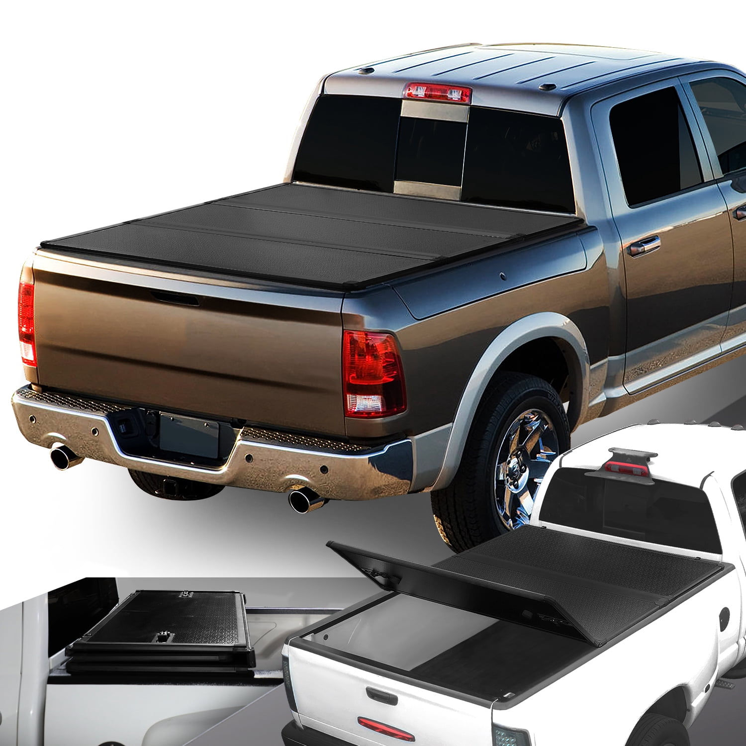 DNA Motoring Hard Solid Tri-Fold Tonneau Cover for 2009-2022 Ram 1500 5.7 Ft Short Bed