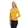 thumbnail image 4 of Womens Three Quarter Sleeve Blouse Casual Wear, XXL, Mustard, by Ambesonne, 4 of 4