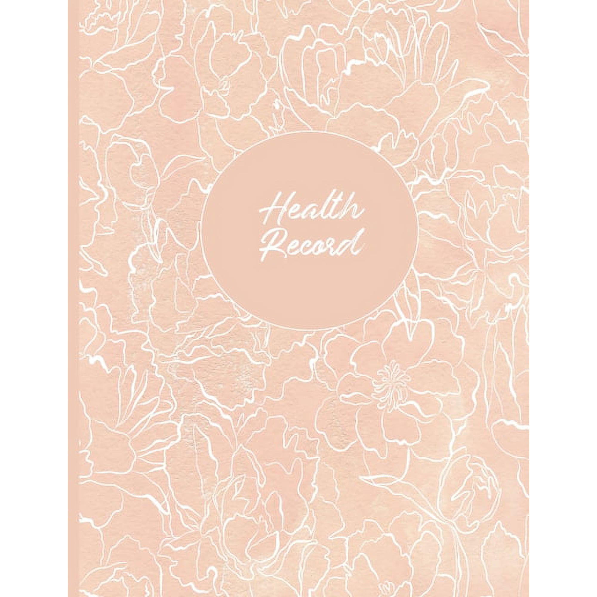Health Record: Daily Home Monitoring of Blood Pressure, Glucose, and Heart Rate, Large Floral Cover, (Paperback)