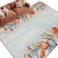 thumbnail image 2 of Colorful Shell Washable Living Room Rugs 6'x9', Ocean Coral Low Pile Throw Large Area Rug Non-Slip Sturdy Edge Binding Carpet for Dining Room Kitchen Office, 2 of 9