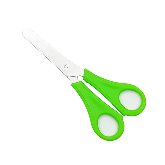 Portable Small Craft Scissors, Stainless Steel Safety Precision Scissors for Paper Cutting, Office DIY and Scrapbooking Supplies B#079 Green