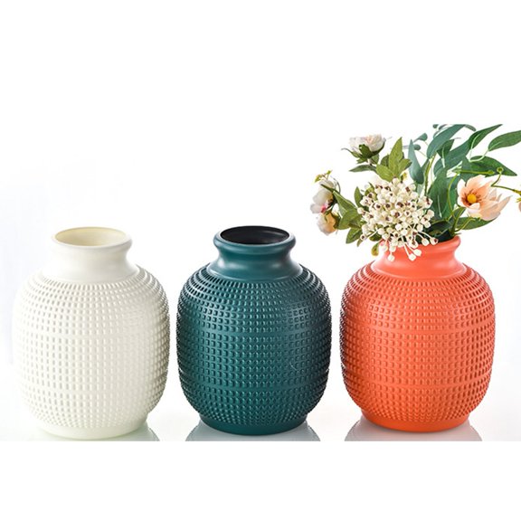 Table Vase for Flowers Plants, Plastic Vases for Modern Table Shelf Home Decor Wedding Boho Decor, 8.3" H Elegant Flower Vase for Pampas Grass Fluffy Stem Bouquet Lavender Flowers