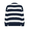 thumbnail image 6 of Ounisa Women Striped Knit Sweaters 2025 Oversized Fall Winter Drop Shoulder Color Block Long Sleeve Loose Fit Pullover Tops, 6 of 7