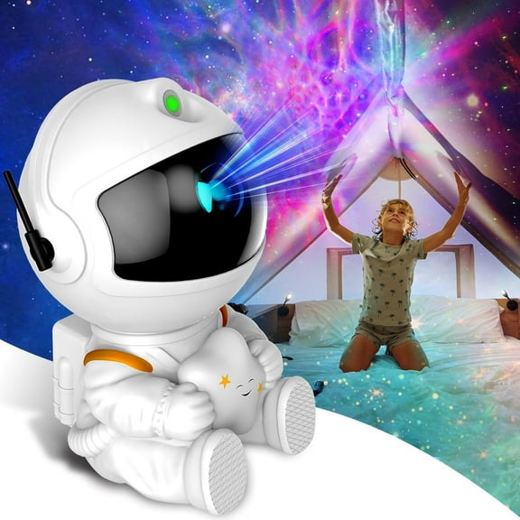 Astronaut Projector,Star Projector Galaxy Light,Night Light for Kids,Light Projector for Bedroom,Starry Nebula Ceiling LED Lamp,with Remote (White1)