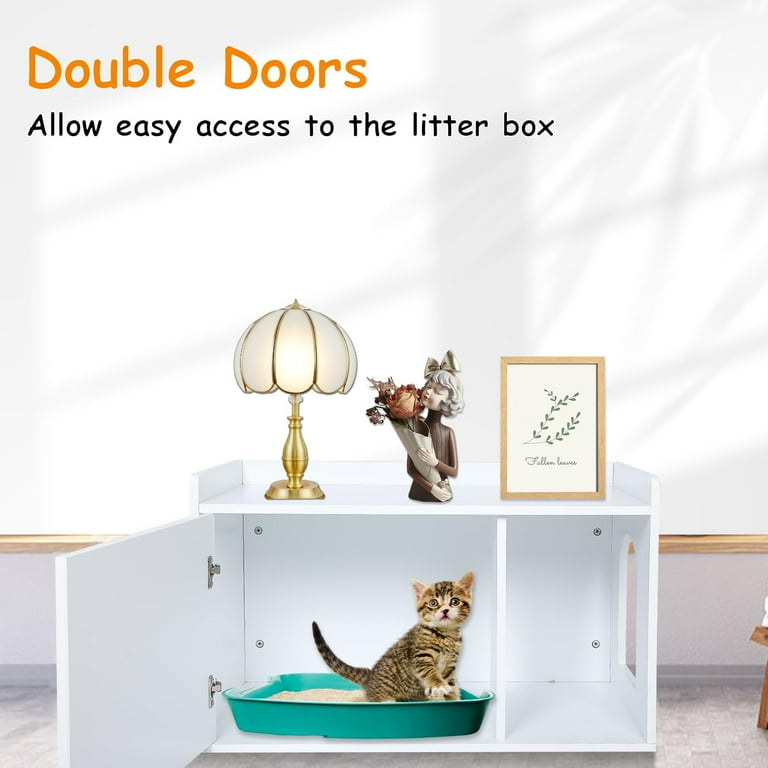 Corner Litter Box Furniture Litter Box Enclosure,Cat Litter Box