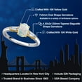 thumbnail image 2 of Gem Stone King 10K Two Tone Gold Simulated White Opal and Lab Grown Diamond Engagement Ring for Women | 1.20 Cttw | Oval Cabochon 7X5MM | Gemstone October Birthstone | Size 5, 2 of 6