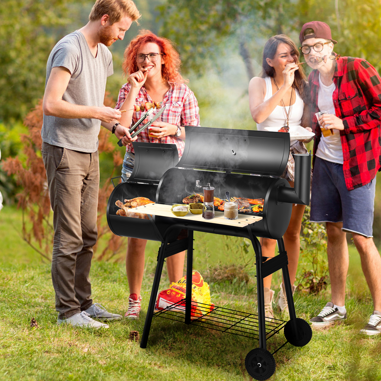 Topbuy BBQ Grill Charcoal Barbecue Meat Smoker Backyard Camping - image 4 of 10