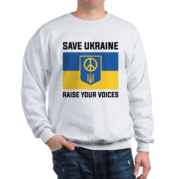 CafePress - Save Ukraine Raise Your Voices Sweatshirt - Crew Neck Sweatshirt