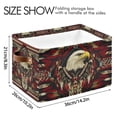 thumbnail image 4 of Yayeee Canvas Storage Basket with Handles for Shelves Fabric Bins Closet Organizer, Red Abstract Eagle, 4 of 8