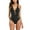 Black, variant on Attraco Women One Piece Swimsuit V Neck Sexy hollow Backless Monokini