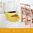 thumbnail image 3 of Cojín para mascotas desmontable en forma de plátano perro cachorro gato cama suave y cálida casa nido tamaño M (amarillo), 3 of 5