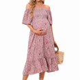 thumbnail image 2 of Women'S Chiffon Floral Dresses Casual Summer Boho Flutter Sleeve Flowy Western Dress MY112 Pink XXL, 2 of 7