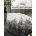 thumbnail image 3 of Fitted Round Tablecloths Table Covers 36-44in,Modern Art Forest Trees Shadow Scene Waterproof Elastic Edged Table Cloth for Kitchen Dining Holiday Party Tables Decor,Gradient Black Grey White, 3 of 6