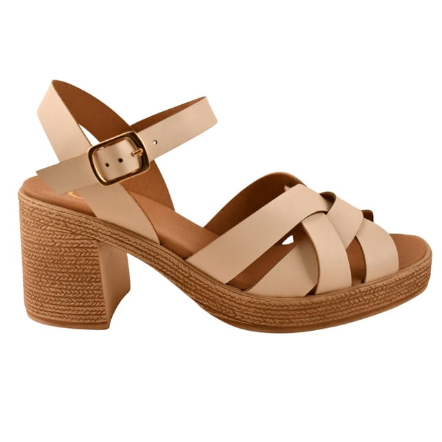 Zapatilla Mujer Nomadas Tacones Calor Altas beige 25