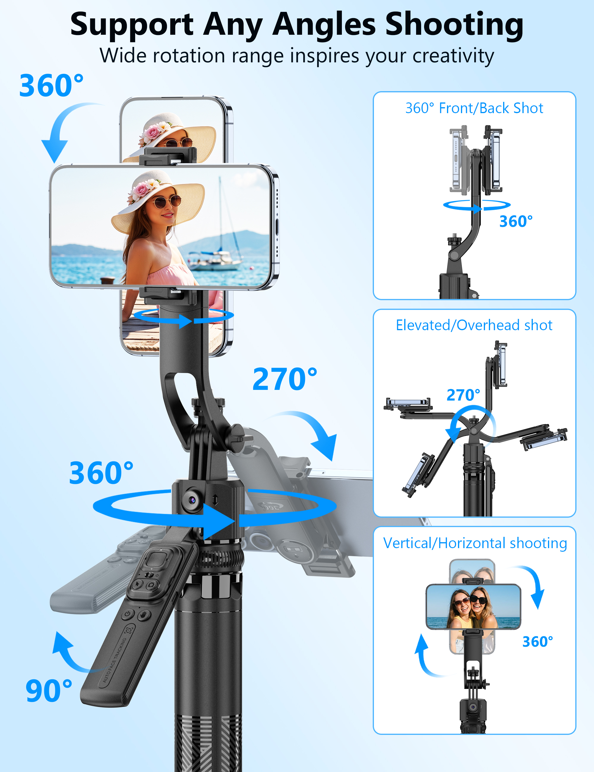 SelfieShow 64" Auto Face Tracking Tripod with Remote Control photo 3