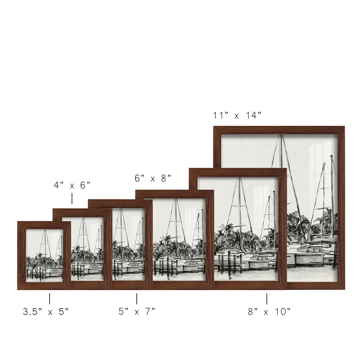 Neutral Tropics I - Framed Print w/glass - Chestnut