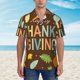 thumbnail image 2 of Balery Happy Thanksgiving With Gnome Camisas hawaianas de manga corta para hombre, camisas playeras de corte holgado, camisas de vacaciones con botones,Large, 2 of 7